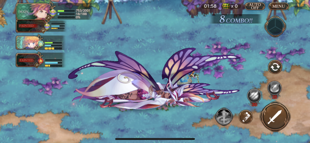 聖剣伝説 ECHOES of MANA(エコーズオブマナ)戦闘画面