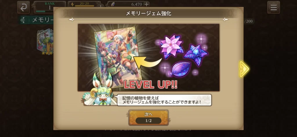 メモリージェム強化